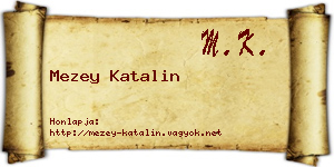 Mezey Katalin névjegykártya